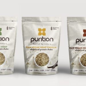 Purition Raw Vegan Hemp Protein Shake 500g Bag - Raw Vegan Hemp