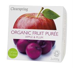 Clearspring Apple & Plum Fruit Puree - 2 x 100g