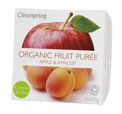 Clearspring Apple & Apricot Fruit Puree - 2 x 100g