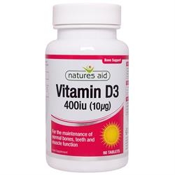 Nature&039;s Aid Vitamin D 10ug/400iu - 90tablets