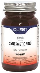 Quest Synergistic Zinc 15mg with Copper - 30 Tabs