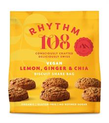 Rhythm 108 Lemon Ginger Chia Tea Biscuits - 1bag
