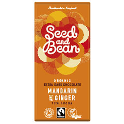 Seed & Bean Organic Dark Mandarin Ginger Bar - 85g