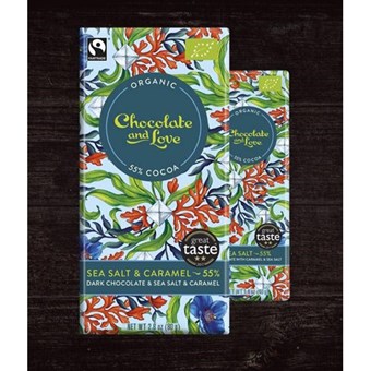 Chocolate and Love Organic Caramel and Sea Salt 55 - 80g - Image 2