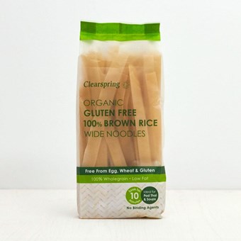 Clearspring Organic Brown Rice Wide Noodles - 200g - Image 2