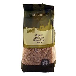 Just Natural Organic Long Grain Brown Rice - 500g - Image 2
