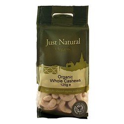 Just Natural Organic Whole Cashews - 125g - Image 2
