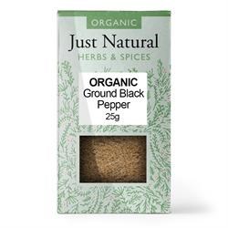 Just Natural Organic Ground Black Pepper - 25g - Image 2
