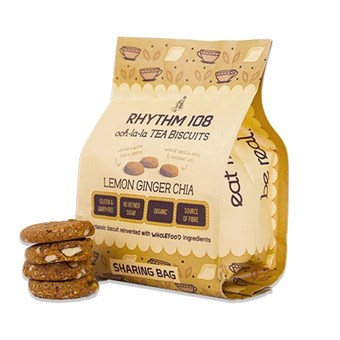 Rhythm 108 Lemon Ginger Chia Tea Biscuits - 1bag - Image 2