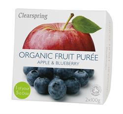 Clearspring Apple & Blueberry Fruit Puree - 2 x 100g