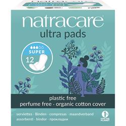 Natracare Ultra Pads Super with Wings - 12 Pads