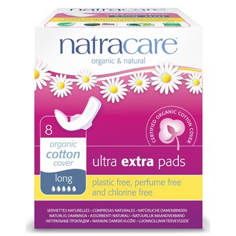 Natracare Ultra Extra Pads Long - 8 Pads - Image 2